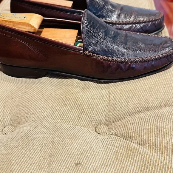 Men's Leather Loafers - Burgundy - Picture 4 of 15